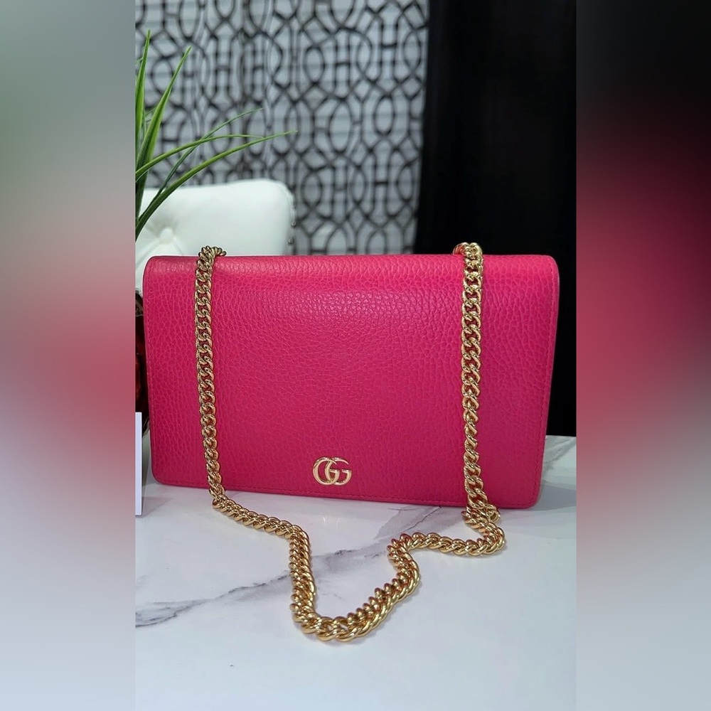 Gucci Marmont Mini Chain Bag (Pink)
